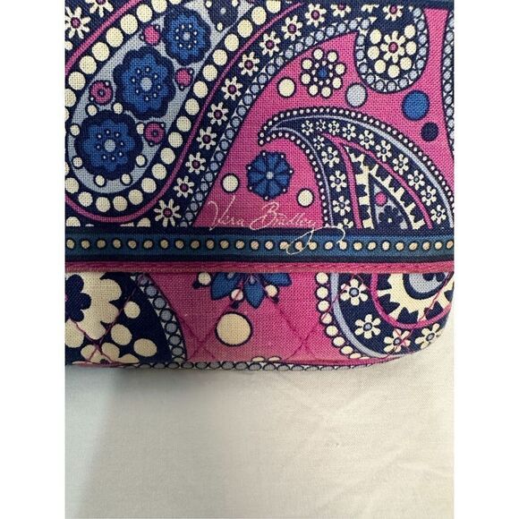 Vera Bradley paisley printed purple,blue & white snap open wallet.  #9-0245 - Picture 3 of 11